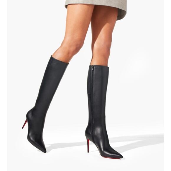 Christian Louboutin Shoes - Christian Louboutin Kate Botta 85mm Leather Knee High Boots in Black